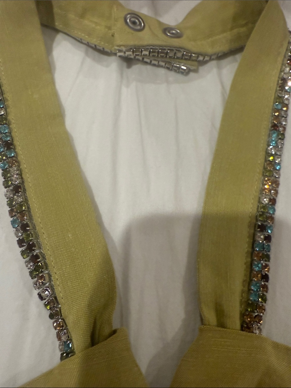 Olive Green Halter Crop Top & Skirt Set - Women Skirt size 4 - Picture 5 of 8